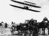 Wilbur Wright with His Plane in Flight at Pau in France  February 1909
