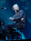 Coldplays Chris Martin Headlining the Pyramid Stage at the Glastonbury Festival  June 2005