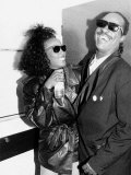 Whitney Houston and Stevie Wonder American Singers Back Stage at Nelson Mandela Birthday Concert