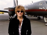 Jon Bon Jovi Stands Alongside Aeroplane in Germany Assigned to him on the Keep the Faith Tour