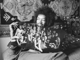 Jimi Hendrix in London at His Mayfair Flat Once the Residence of George Frederick Handel  1969