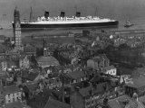 Queen Mary Ship Sailing Past Greenock in 1936