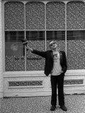 Ian Dury Outside the Offices of "Stiff Records" in Paddington
