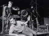 The Smiths L-R Andy Rouke  Mike Joyce (Drums)  Johnny Marr and Morrissey (Centre)  March 1984