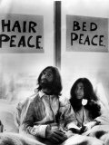 John Lennon in Bed with Yoko Ono at the Hilton Hotel Amsterdam  Peace Protest  1980