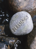 Blessings Written on Rock in Flowing Water