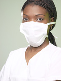 Doctor Wearing White Mask over Her Face