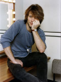 Jon Bon Jovi American Pop Singer Bon Jovi Group Sitting in His Dressing Room