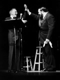 Luciano Pavarotti Opera Singer at a New York Concert with Frank Sinatra
