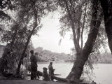 A Family Out in the Countryside  Fishing on the Bank of a Lake 1953