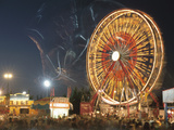 Spinning Ferris Wheel at Night