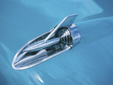 Chrome Decoration on Blue Car Hood