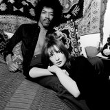 Jimi Hendrix with Girlfriend Kathy Etchingham in His Mayfair Flat  1969