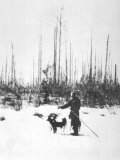 Kulik Stands Near a Section of Upright Charred Trees Southern Swamp Tunguska