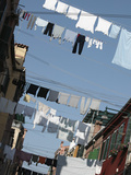 Apartment Buildings with Laundry Hanging Out to Dry on Clothes Line