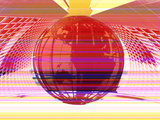 Pink Image of Globe in Network