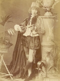 Sarah Bernhardt French Actress as a Minstrel Boy Playing a Lute