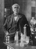 Thomas Alva Edison American Inventor on His 77th Birthday in His West Orange Laboratory