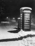 Night Study after a Fall of Snow Showing a Telephone Kiosk
