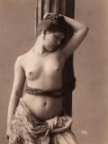 Portrait of a Naked Young Woman with a Braid of Hair Around Her Hips