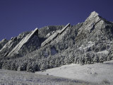 Winterscene of the Flatirons in Boulder  Colorado