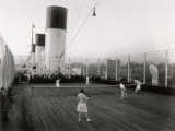 Tennis Match Played on the Games Deck of the German Transatlantic Liner 'Cap Arcona'