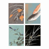Koi and Bamboo Four Patch