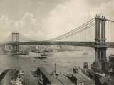 Manhattan Bridge Crossing the East River  New York
