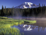 Early Morning on Reflection Lake  Mt Rainier National Park  Washington  USA
