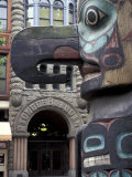 Totem Pole in Pioneer Square  Seattle  Washington  USA
