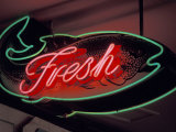 Fresh Fish Sign at Pike Place Market  Seattle  Washington  USA