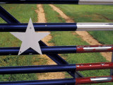 Texas Flag Painted on Metal Gate  Lake Buchanan  Texas  USA