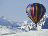 Hot Air Ballon and the North Cascade mountains  Methow Valley  Washington  USA