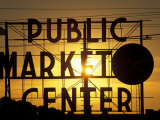 Public Market at Sunset  Seattle  Washington  USA