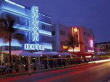 Evening on Ocean Drive  South Beach  Miami  Florida  USA
