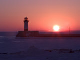 Canal Park Lighthouse at Dawn  Canal Park  Duluth  Minnesota  USA