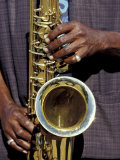 Musicians Hands Playing Saxaphone  New Orleans  Louisiana  USA