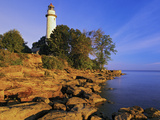 Pointe Aux Barques Lighthouse at Sunrise on Lake Huron  Michigan  USA