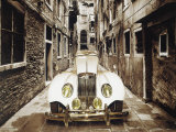 Vintage Car in a Tight Alley