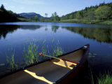 Canoe Resting on the Shore of Little Long Pond  Acadia National Park  Maine  USA