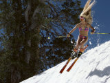 Bikini Clad Snow Skier
