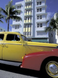Cars on Ocean Drive  South Beach  Miami  Florida  USA