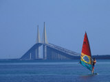 Sunshine Skyway and Windsurfer  Tampa Bay  Florida  USA