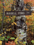 Recreation Trail Signs to Russell Pond  Baxter State Park  Maine  USA