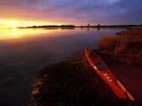 Kayak and Sunrise in Little Harbor in Rye  New Hampshire  USA