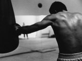 Monochromatic Image of a Boxer Working Out