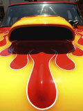 Close-up Image of a Flame Design on a Car Hood