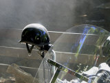 Helmet on Motorcycle Handlebar