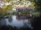 Tranquil Scene with Covered Bridge