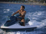 Young Adult Man Jet Skiing